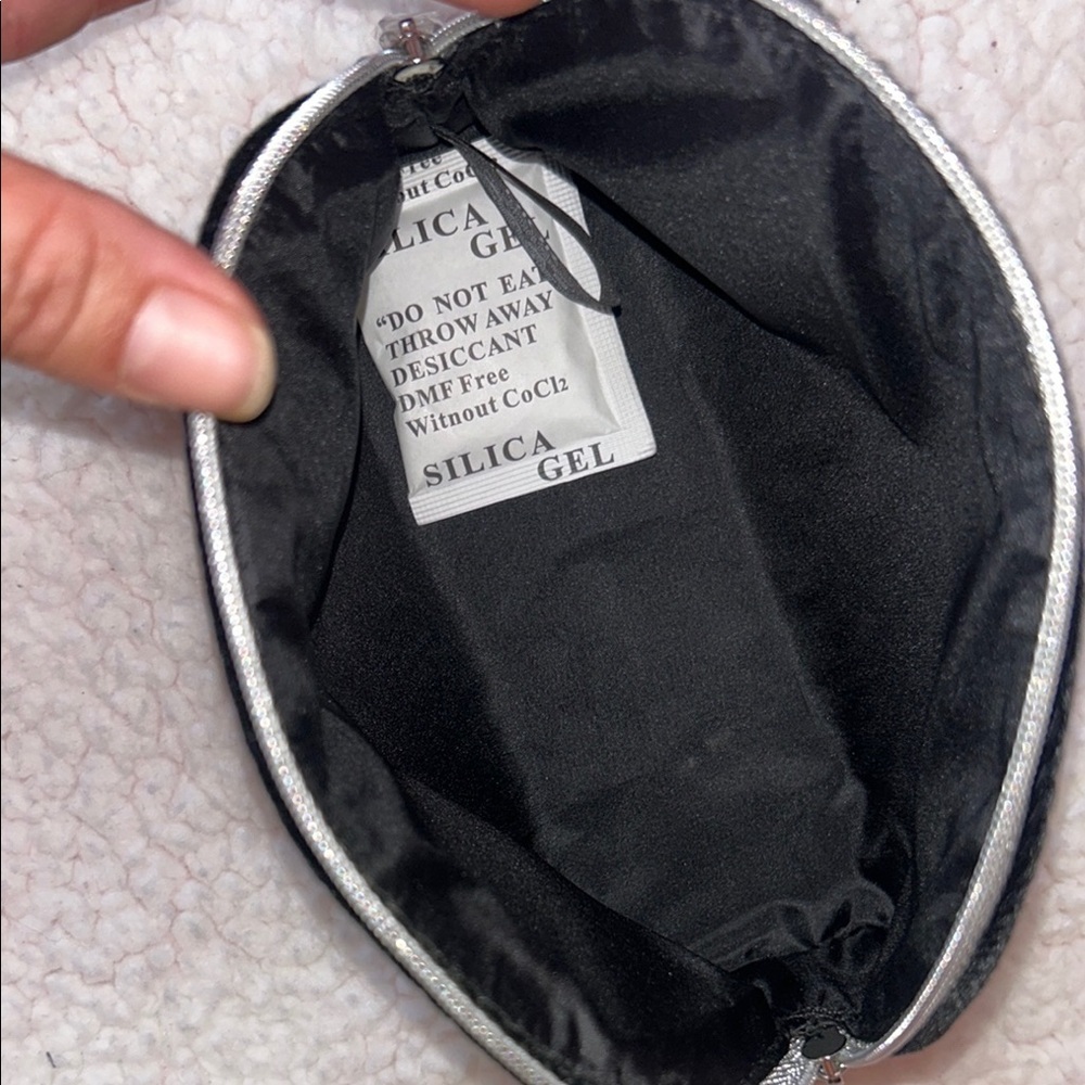 Dior Black velvet and Silver Cosmetic Bag Sleek Minimalist Design - Picture 6 of 8
